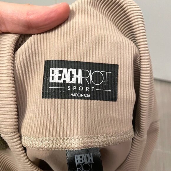 Beach Riot Ayla Ribbed High Rise Leggings Size Small Taupe - Picture 11 of 16